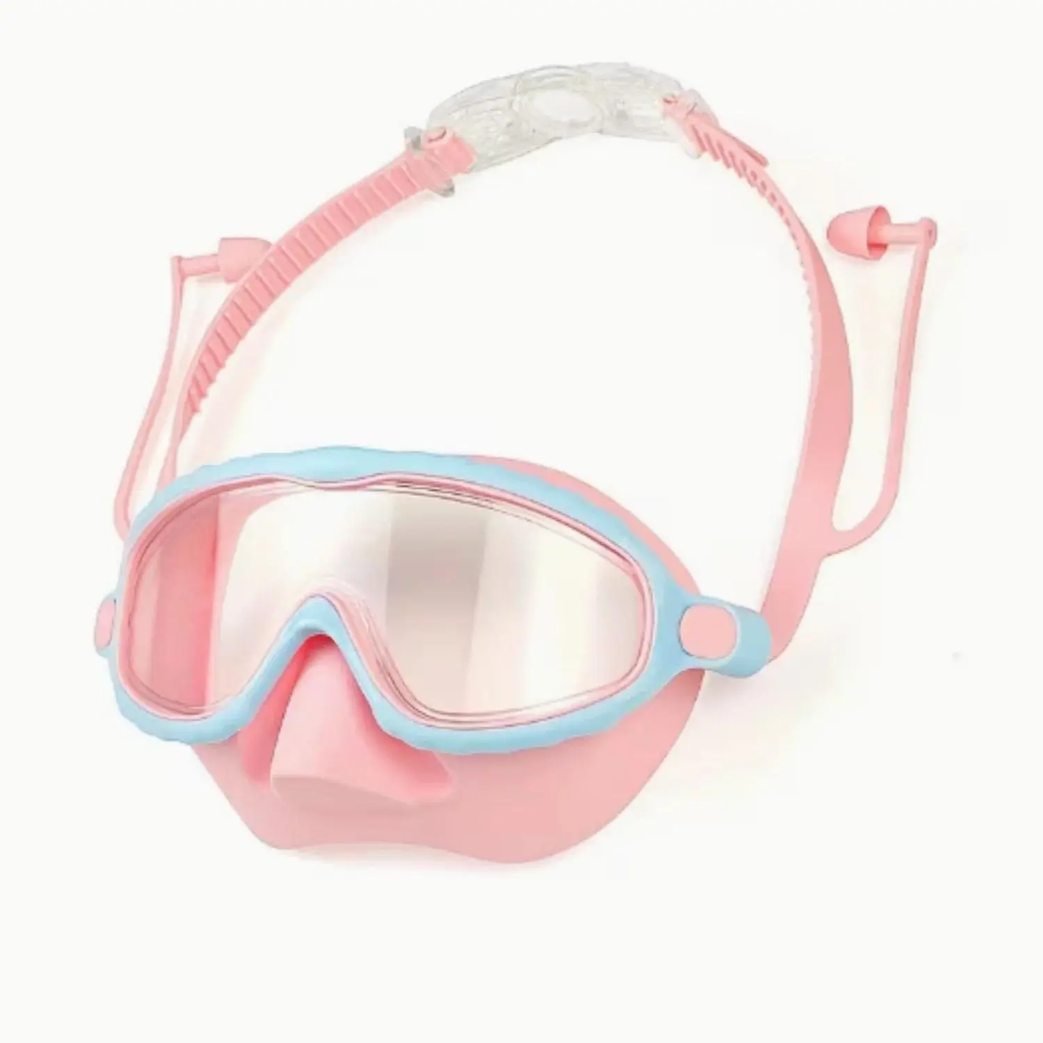 Large Frame Anti-Fog Swimming Goggles, Clear Vision Adjustable Waterproof Glasses for Outdoor Water Sports