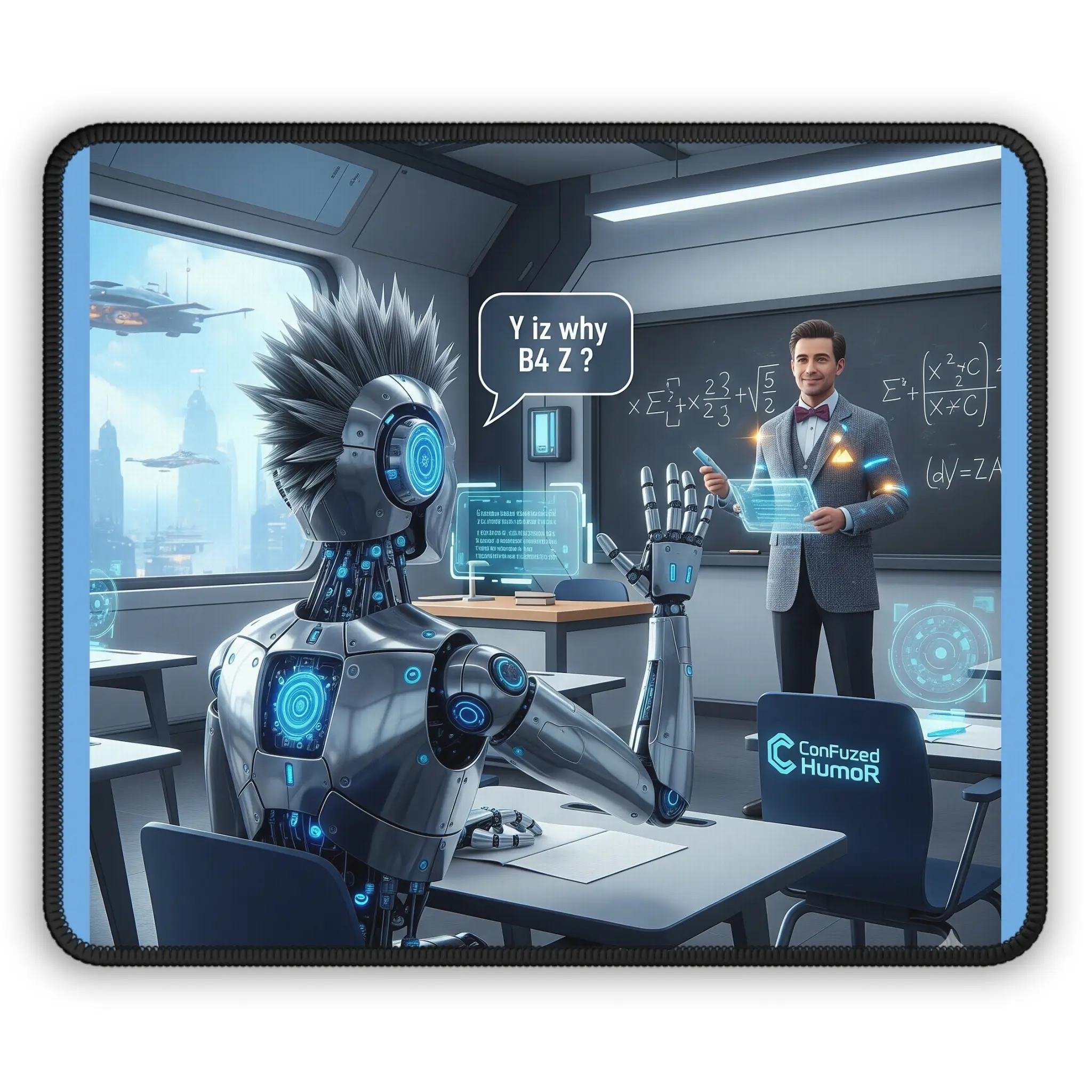 ConFuzed HumoR: Where Algorithms Meet Attitude. Gaming Mouse Pad, Humor Mouse Mat, Desk Accessory for Gamers, Robots & Gaming Lovers, Unique Gift for Nerds