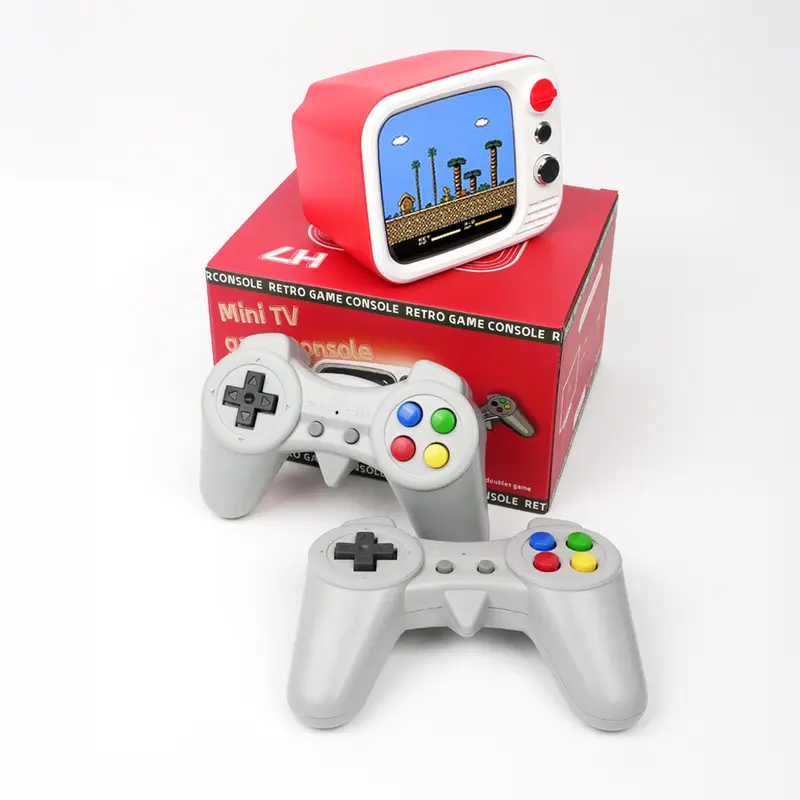 H7 Retro Game Console, 740 Classic Games, Mini TV Style with 3.5 Inch IPS Screen, Dual Wireless Controllers,​​ AV HDMI Output, for Holiday Birthday Gift