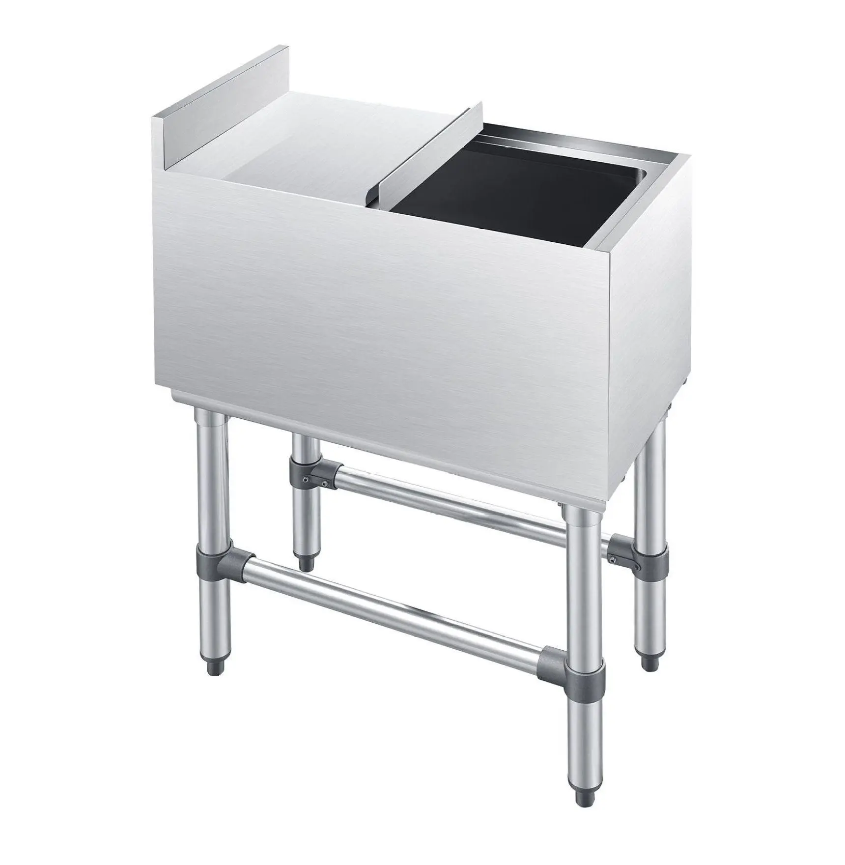 Stainless Steel Ice Bin 39.6 Qt - Bar Ice Cooler Chest, 24H Insulated, Sliding Lid, NSF Certified, Commercial Ice Bucket for Restaurant, Pub, Cocktail Station 12x24x33 inch