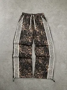 Men's Leopard Striped Print Drawstring Waist Sweatpants, Casual Comfy Regular Fit Jogger Pants for Daily Wear, Men's Casual Loose Fit Bottoms for Summer, Athleisure Style Pants