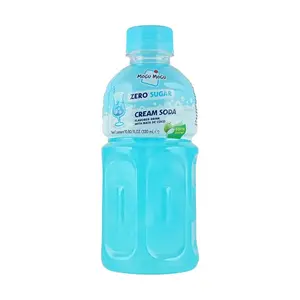 Mogu Mogu Coconut Jelly Drink Cream Soda Flavor 0 Sugar 320ml - Authentic Thai Beverage with Real Fruit Pieces