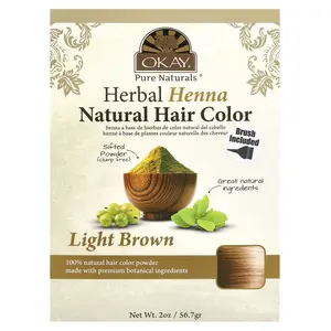 Okay Pure Naturals Herbal Henna Natural Hair Color, Light Brown,  2 oz (56.7 g)