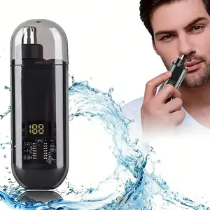 Electric Nose Hair Trimmer for Men, Rechargeable Portable Painless Nasal Trimmer, Digital Display, Waterproof & Washable, High Quality Trimmer, USB Rechargeable Trimmer