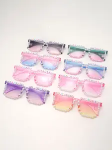 Women's Fashion Cute Decorative Glasses, Game Pixel Style Square Colorful Eyewear, Multi-Color Options, Perfect Birthday Party Gift