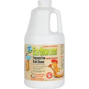 Fragrance Free Drain Cleaner - Drain Opener - Natural Enzymes, Environmentally Responsible, for Pets and Kids - 1 Half Gallon, 64 oz