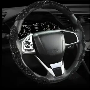 Luxury Diamond Steering Wheel Cover, 3PCS Segmented Sparkly Crystal Rhinestone Car Wheel Protector, Universal Fit Fashion Car Accessories for Automotive Interiorcar accessories for girlscute car accessoriescute car accessories