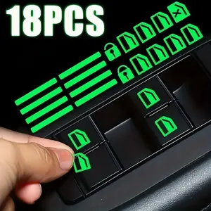 Car Window Button Waterproof Glow-In-The-Dark Stickers, Car Interior Decorative, Easy Identification, Enhance Safety and Personality, Durable and Visible Design
