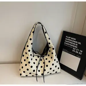 Simple Polka Dot Bow Satchel Hobo Bag - New Women's Shoulder Bag multi-functional handbag