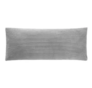 Ribbed Body Pillow 48" x 20" Grey with Removable Cover