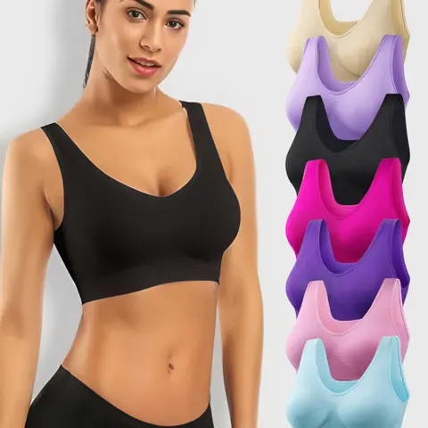Women's Solid Color Backless Bra, Breathable Comfortable Bra, Ladies Lingerie for Indoor Outdoor Wear, Seamless Sports Bra, Wireless Sports Bra, Sporty Bra, Seamless Bras, Workout Bra, Exercise Bra, Sports Bra Pack
