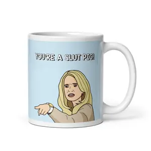 Real Housewives of Beverly Hills RHOBH Kim Richards Slut Pig coffee mug  Reality TV Bravo gift