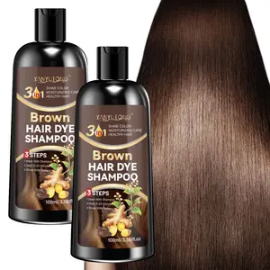 100ml brown Color Depositing shampoo hair dye shampoo, hair dye, shampoo and hair care three in one, easy to use, gentle and non irritating herbal extract, brown hair, more shiny, making hair look healthier