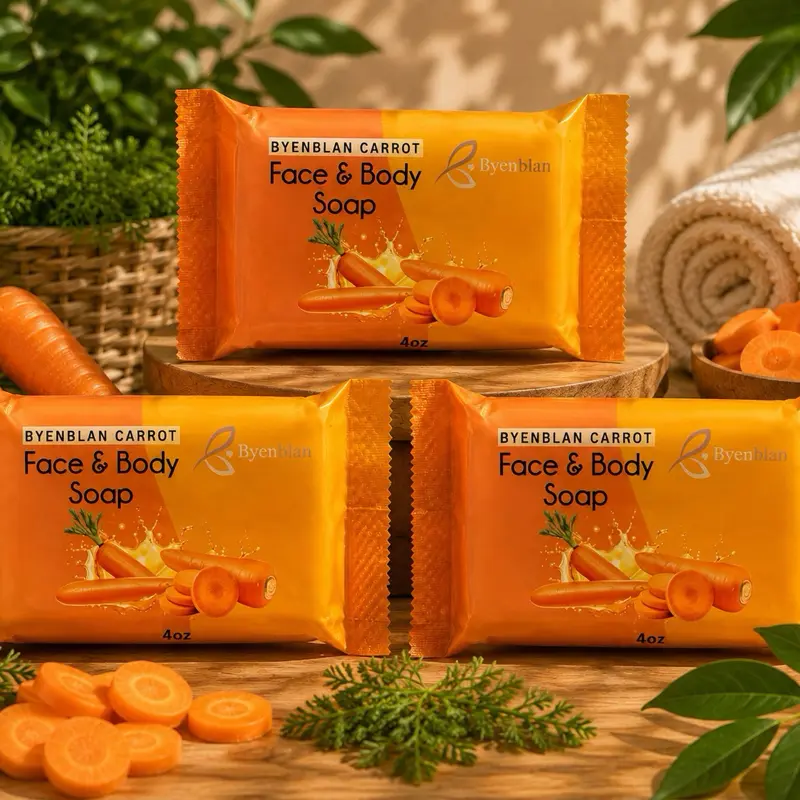 3pcs byenblan carrot soap 4oz