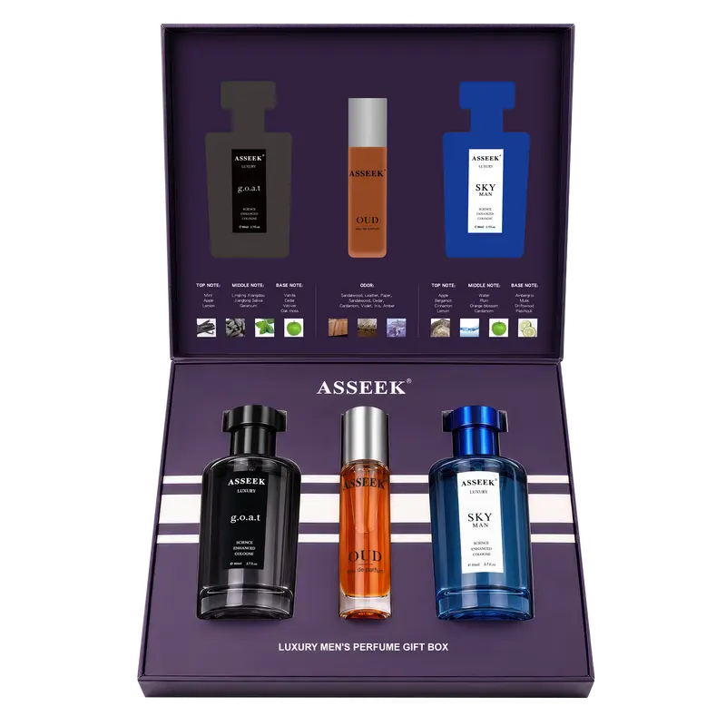 [ASSEEK] Men’s Modern Charm Collection | 2 Full-Size 80ml Colognes + 1 OUD Discovery Mini, Three Distinct Scents for Dates, Parties & Everyday Confidence
