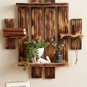 Wood shelf wall