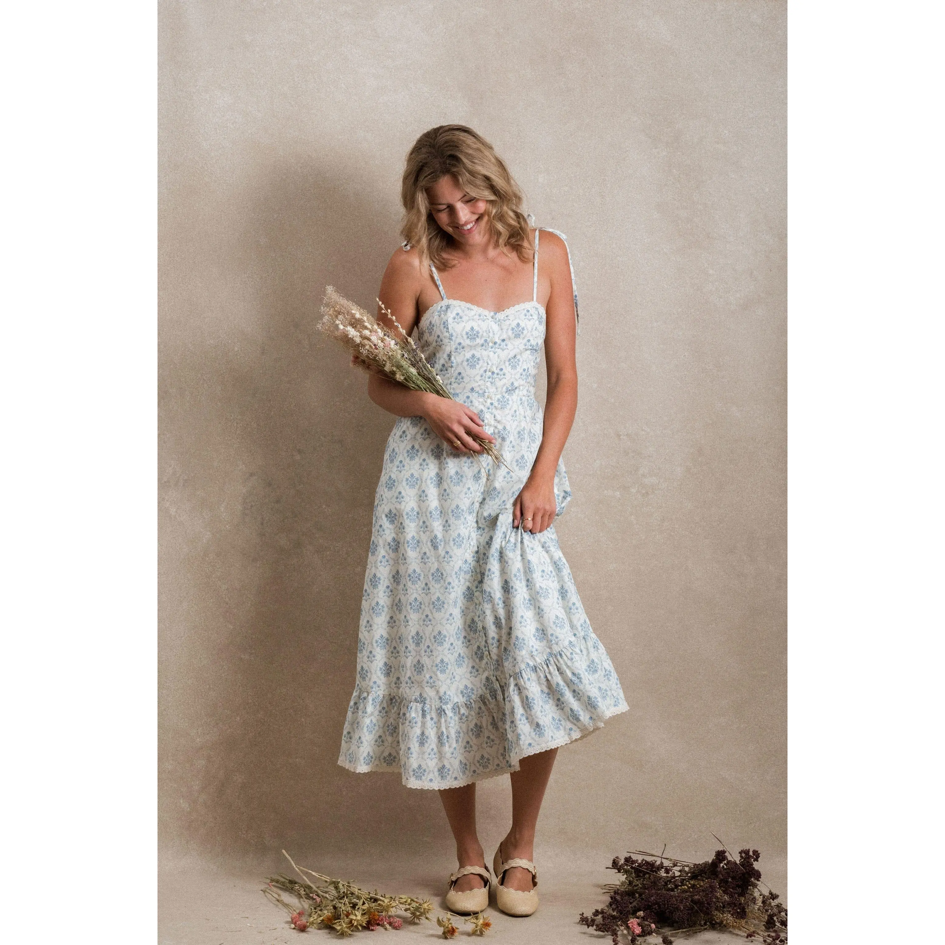 Del Ray Dress - Blue Floral