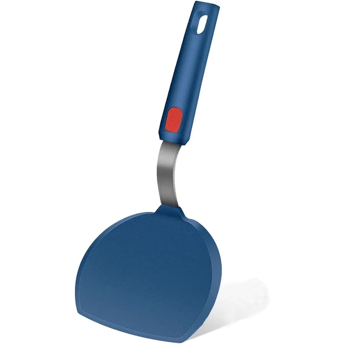 Pancake Spatula Turner for Cooking and Baking- 600?F Heat Resistant Rubber Egg Spatulas (Blue Round Spatula)