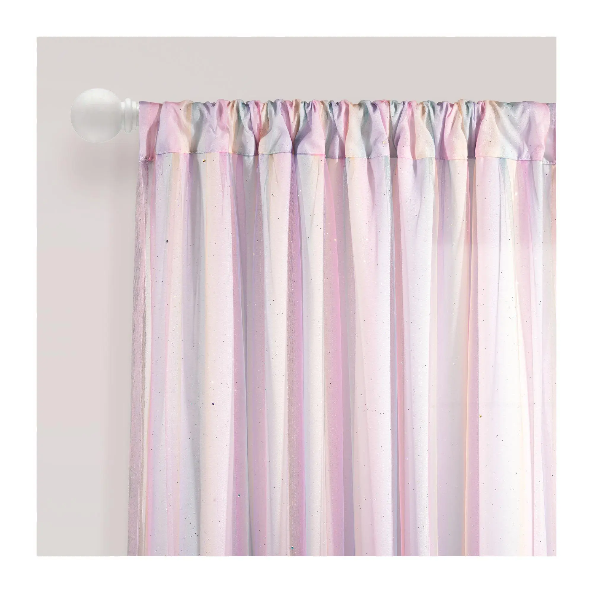 Lush Decor Rainbow Sheer With Lining Rainbow/White 38x63 Lush Decor Rainbow Sheer With Lining Rainbow/White 38x63