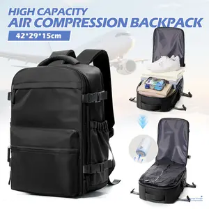 Vacuum travel backpack with pump for women, carry personal items with you, approved 18x14x8 inch flight vacuum backpack for men, waterproof work compression bag for laptop, leisure day bag