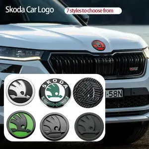 2Pcs 80mm 90mm Emblem For Skoda Fabia 1 2 Octavia a7 RS Superb Rapid Yeti Karoq Vision Car Head Front Rear Boot Tailgate Sticker