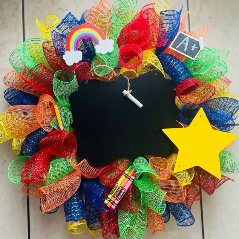 Teacher door wreath