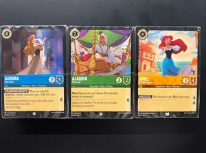 Lorcana The First Chapter Starter Decks - Set of 3 - Ariel, Aladdin, Aurora (No Booster Packs, Decks Only)