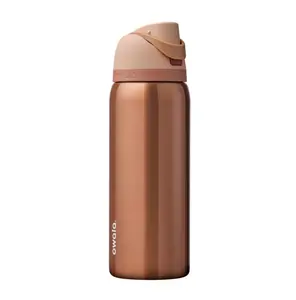 Owala 24–32oz Rose Gold Stainless Steel Insulated Water Bottle | Premium Aesthetic Leak-Resistant Travel Tumbler with Straw Lid | Double Wall Vacuum Hydration Bottle for Daily Use