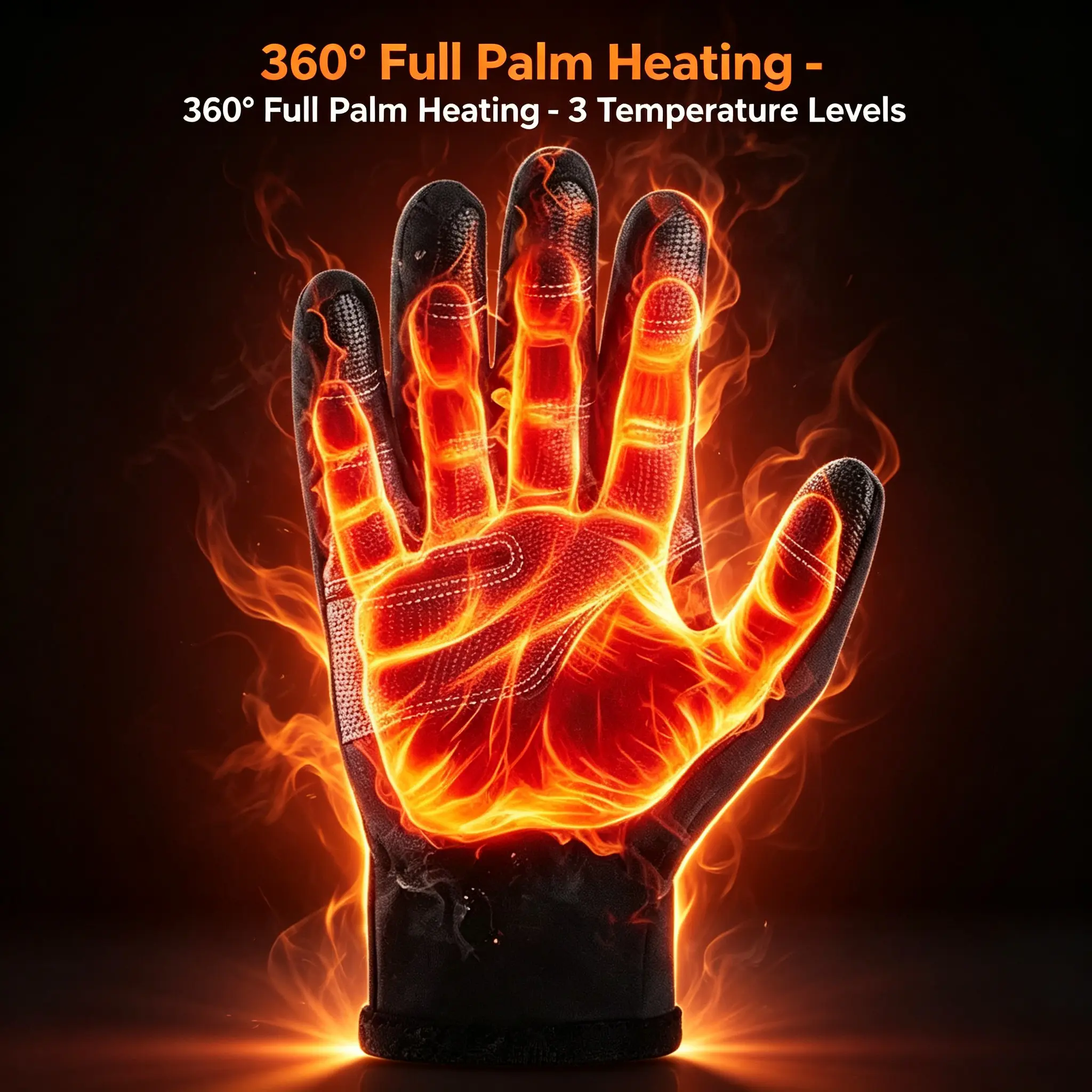 Unisex Heating Sports Gloves with 3 Temp Levels - Cold Weather Outdoor Sports Accessory to Prevent Hand Freezing
