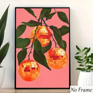 Trendy Disco Ball and Canvas Poster, Retro Dopamine, Artistic Kitchen Decor, Modern Wall Art for Home, Office, Bedroom, Living Room, Bar, Coffee Shop Decoration