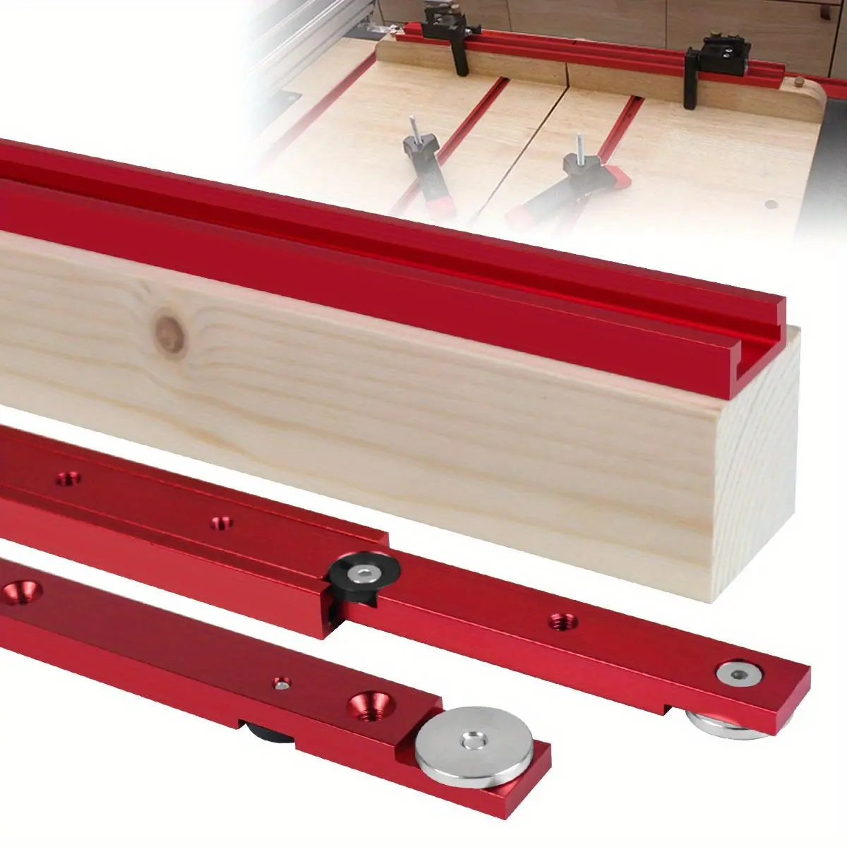 Aluminum Alloy T-track Slot Miter Track and Miter Bar Slider Kit, Table Saw Miter Gauge Rod, T-Bar T-Slider Woodworking Tools for Home Workbench DIY Hardware