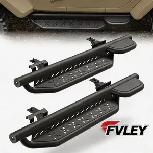 FVLEY Running Boards for 2024-2025-2026  TOYOTA TACOMA DOUBLE CAB, Two-Raised Step Design, Heavy-Duty Carbon Steel Nerf Bars, 2PCS tiktokshopspringglowup Car Accessories Truck