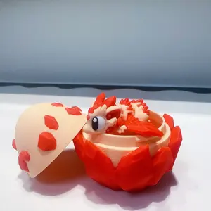 Cute Crystal Dragon & Egg Model, Plastic Desktop Decoration Sculpture, Holiday Gift, 3D Printed, Not Plated with Precious Metal
