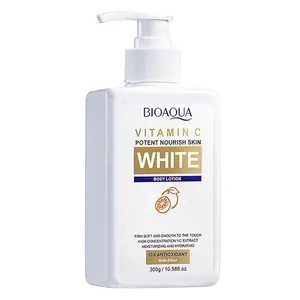 Vitamin C Brightening Body Lotion with Orange Extract, 10x Antioxidant Moisturizing Cream for Even Skin Tone & Radiant Glow, 300g Large Size