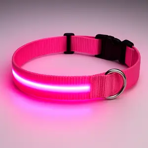 LED Dog Collar – USB Rechargeable Night Safety Collar (Large)