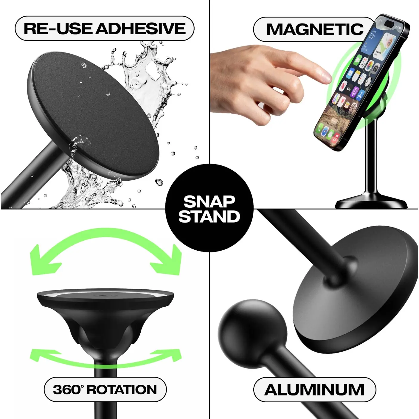 Ohsnap Desk Stand - Magnetic auto-aligning phone mount Ohsnap Desk Stand - Magnetic auto-aligning phone mount