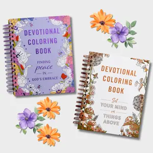 Devotional Colouring Book Bundle: Finding Peace in God’s Embrace & Set Your Mind on Things Above, Mindfulness Devotionals & Faith Journaling