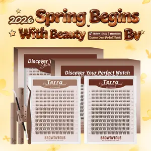 Terra | BrownVenus Brown Clusters for a Natural Secret Style Soft Alternative to Harsh Black Lashes Perfectly Matched for Fair Skin & Blonde Brown Hair