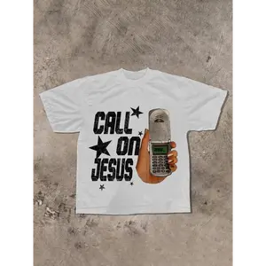 Print Round Neck Tee, Casual Short Sleeve T-Shirt for Daily WearTropical