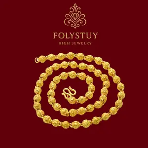 [6.6mm by 23.6inches Bead Necklace]【FOLYSTUY(YNY09)】Bead Necklace Hip Hop Necklace for Men & Women M Clasp Unisex Evening Chain & Link