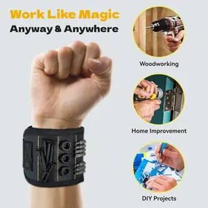 Magnetic Wristband — Backing Adhesive Velcro, Hardware/Tools, Screwdriver & Screw Storage, Magnetic Adsorption Organizer