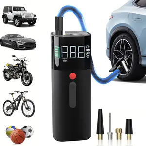 Featu Portable Tire Inflator Air Compressor 150 PSI Cordless Air Pump for Car, Motorcycle, Bicycle, Balls, Smart Auto Pressure Gauge, LED Light