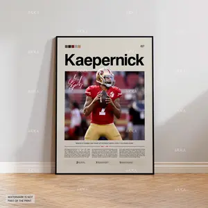 Colin Kaepernick Poster, Kaepernick 49ers Print, Framed San Francisco 49ers Art, Kaepernick 49ers Wall Decor, NFL Print Fan Gift Idea
