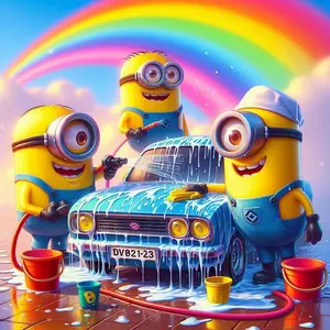 5D DIY Full Drill Round Diamond Painting Kit - Diamond Art Painting Set Minions, Rainbow, Diamond Pattern Design, Canvas - DIY Home Decorative Painting, Perfect for Halloween, Christmas, Independence Day, Birthdays, and Anniversary Gifts