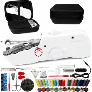 Handheld Sewing Machine, Portable Sewing Machine Handheld with 119- Sewing Kit & Black Storage Case, Mini Handheld Sewing Machine for Beginners, Quick Fabric Repairs, DIY & Travel (White)