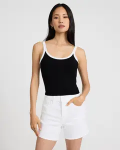 Express High Waisted White 5" Inseam Dad Jean Shorts