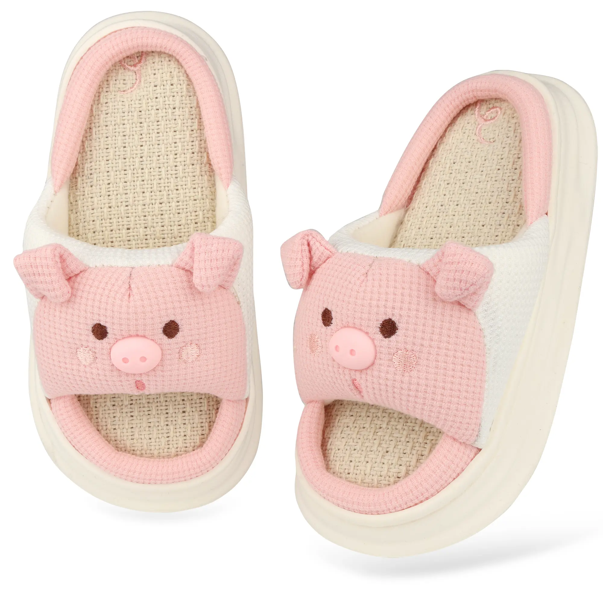 Women's Cute Cow Slide Slippers, Open-Toe Fuzzy Flat Shoes with Memory Foam Cushioning, Breathable Non-Slip Indoor Outdoor Slipper, Indoor Slipper