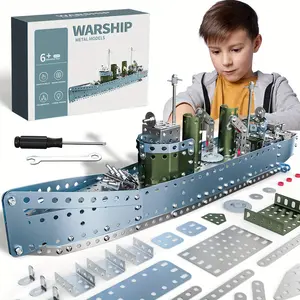 Metal assembly cruiser model, challenging puzzle toy, handmade model, collectible desktop decoration gift, model ship kit