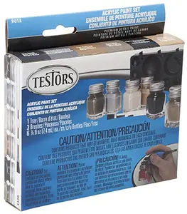 212 MAIN Testor 9013 6-Color Flat Acrylic Pod Set (6 Bottles) - Art Supplies, Acrylic Paint for Office Stationery, School & Educational Use