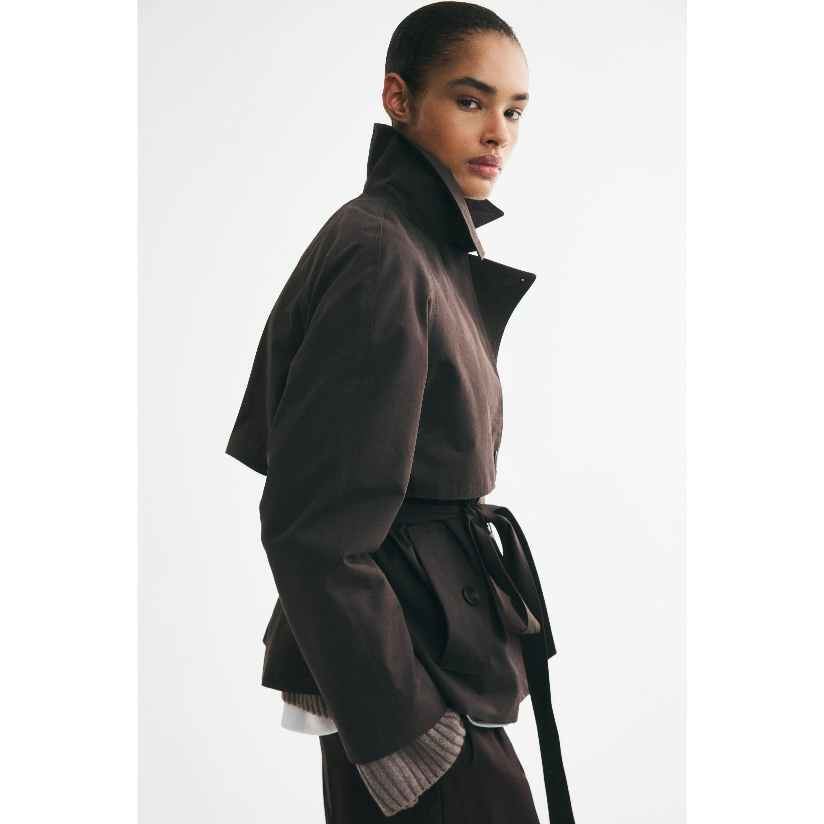 H&M Short tie-belt trench coat